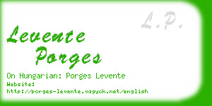 levente porges business card